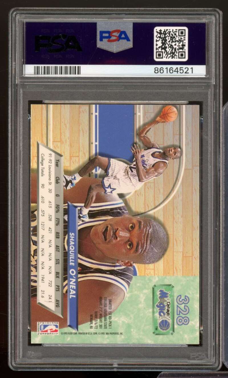 Shaquille O'Neal Rookie Card 1992-93 Ultra #328 PSA 6 Image 2