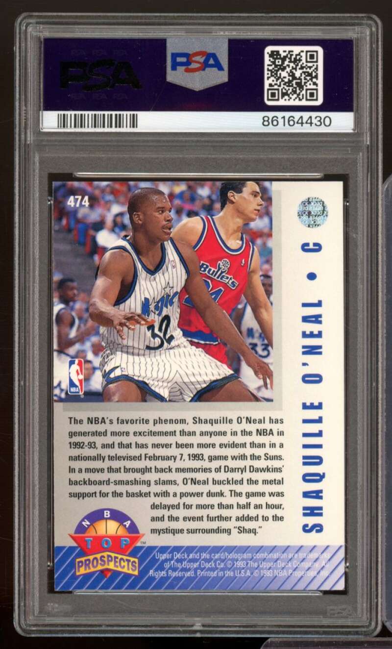 Shaquille O'Neal Rookie Card 1992-93 Upper Deck #474 PSA 7 Image 2