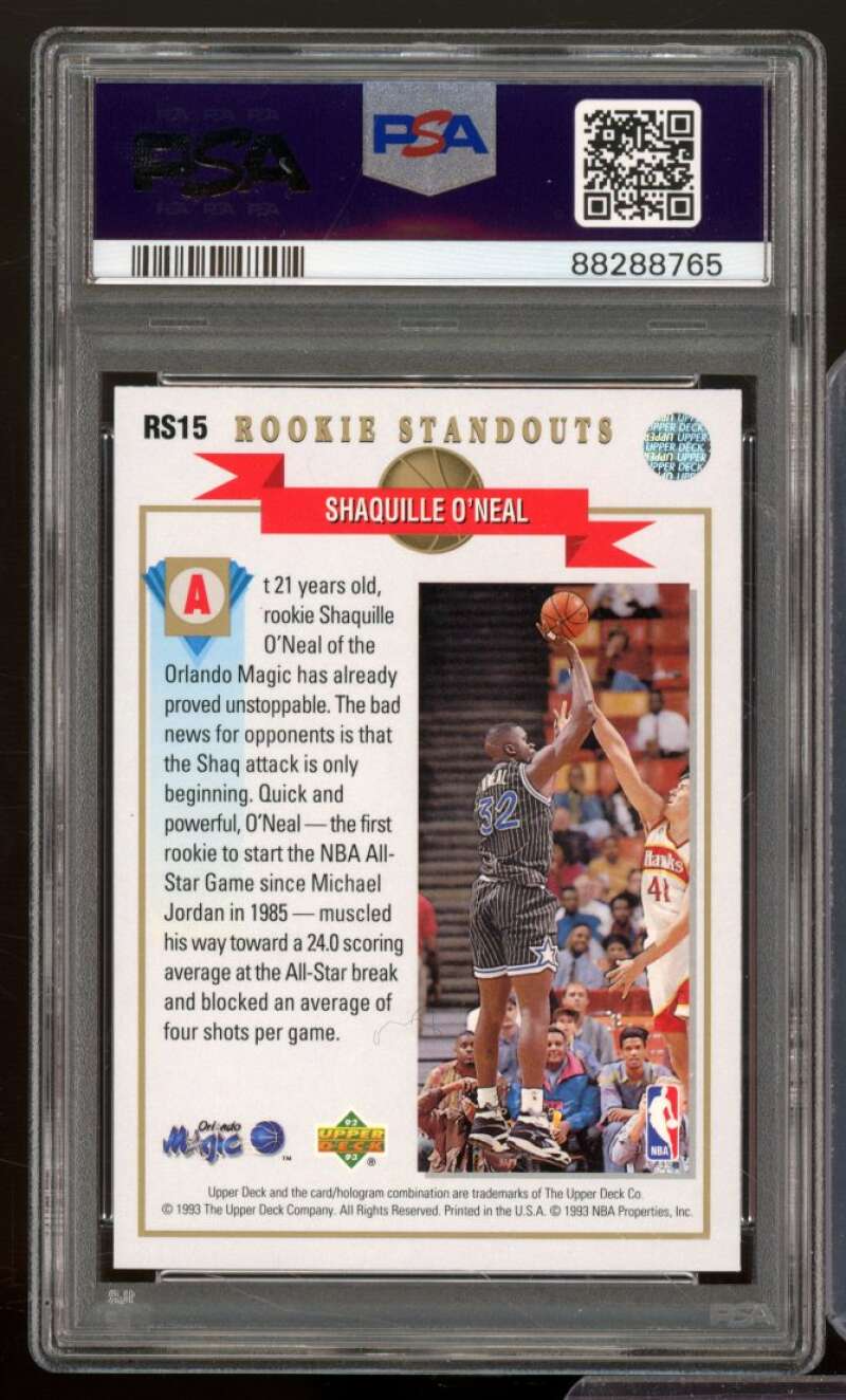 Shaquille O'Neal Rookie Card 1992-93 Upper Deck #RS15 PSA 8 Image 2