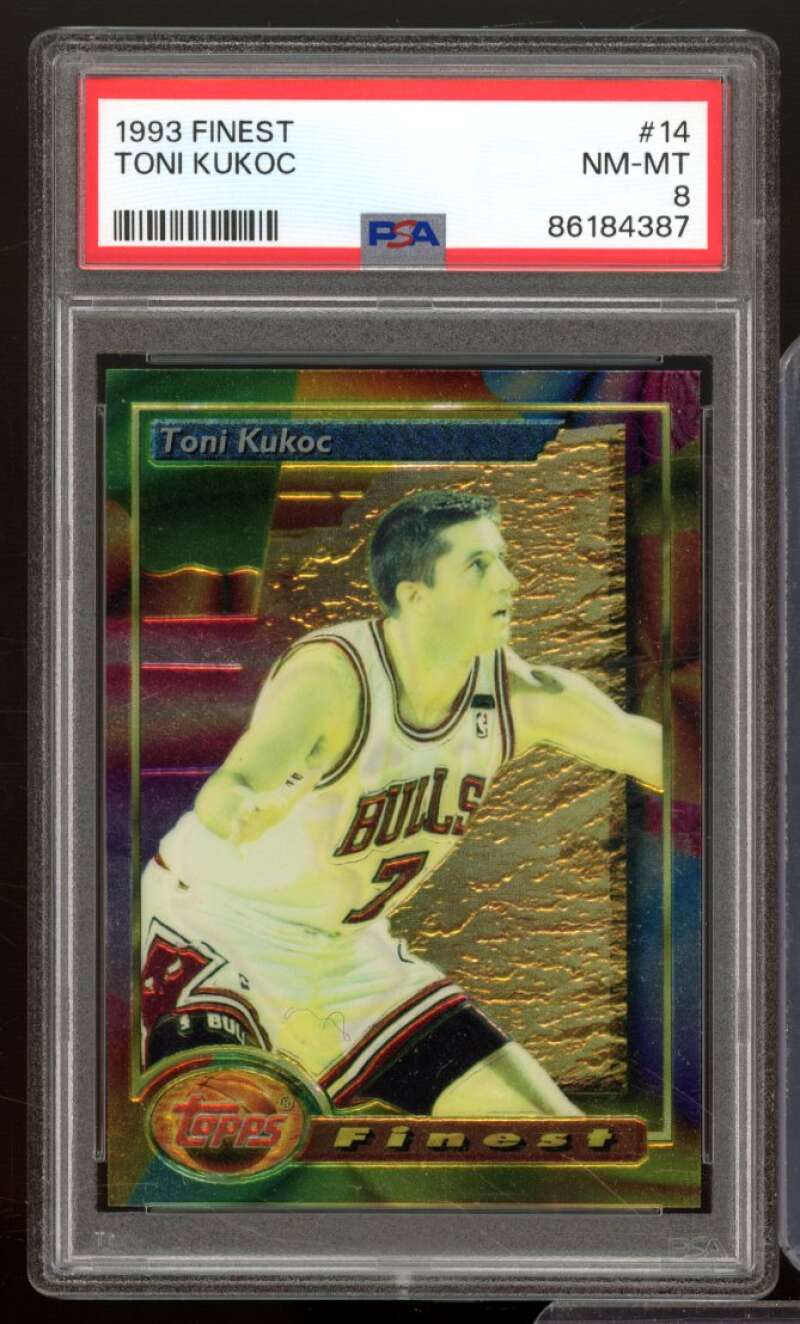 Toni Kukoc Rookie Card 1993-94 Finest #14 PSA 8 Image 1