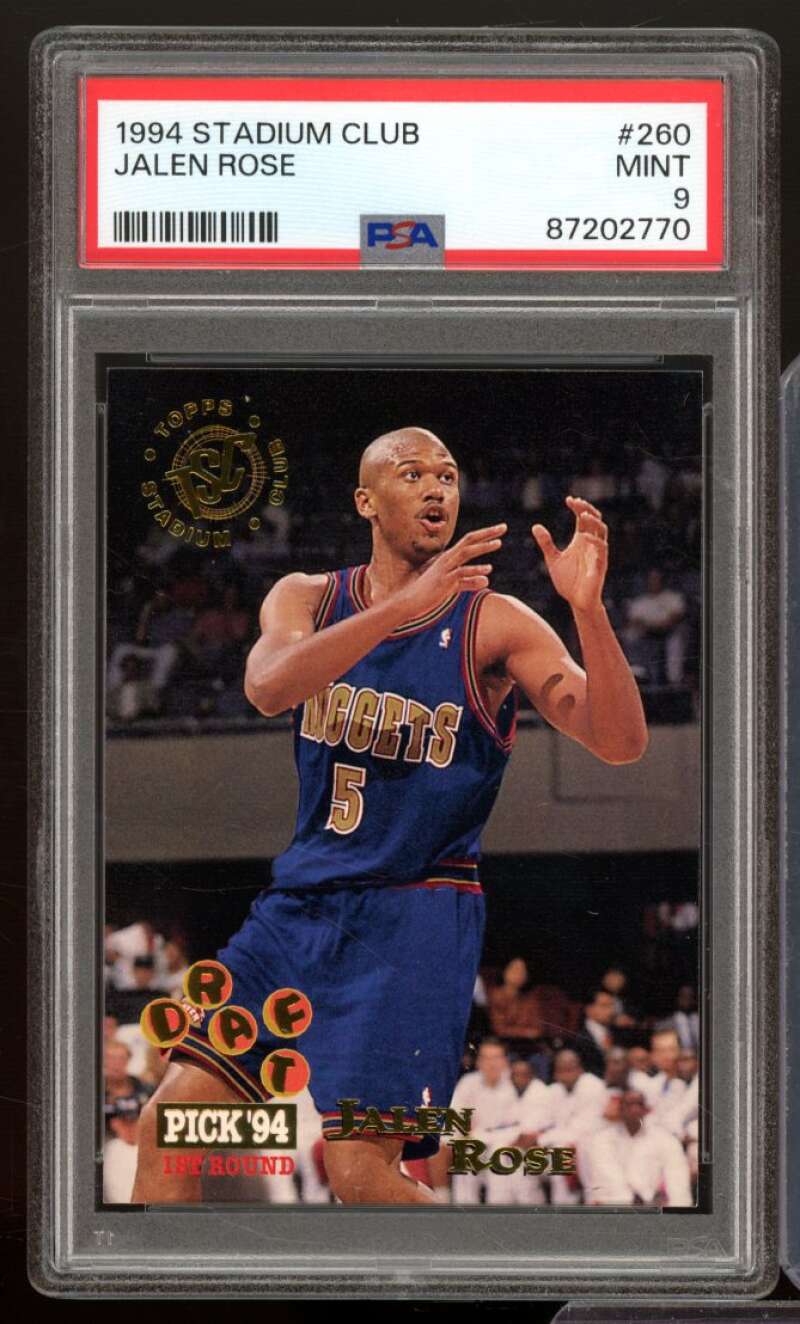 Jalen Rose Rookie Card 1994-95 Stadium Club #260 PSA 9 Image 1