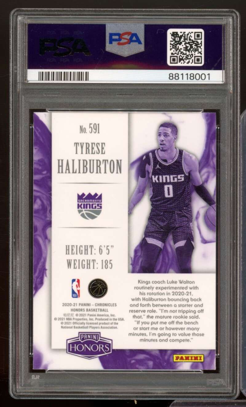 Tyrese Haliburton Rookie Card 2020-21 Chronicles #591 PSA 9 Image 2