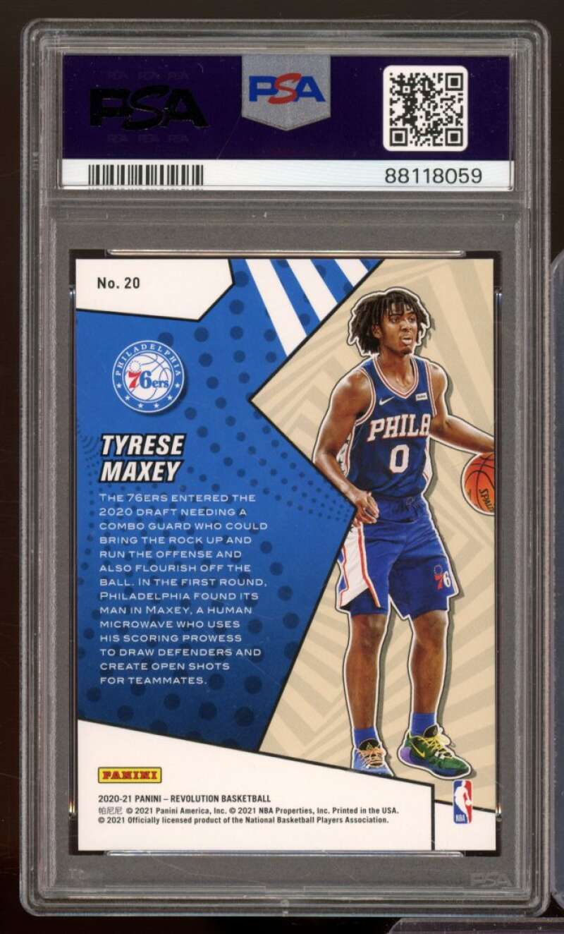 Tyrese Maxey Rookie Card 2020-21 Panini Revolution #20 PSA 9 Image 2