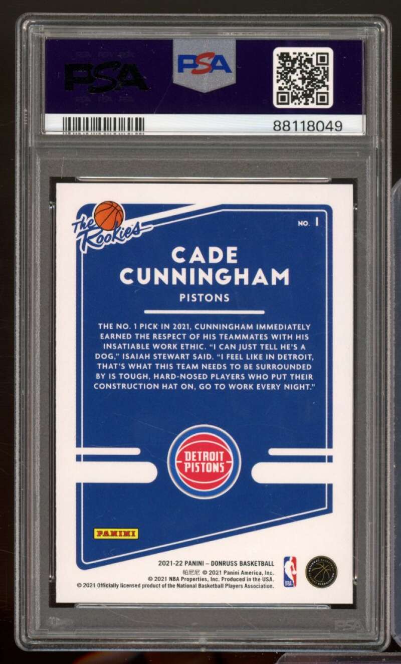 Cade Cunningham Rookie Card 2021-22 Donruss The Rookies #1 PSA 9 Image 2