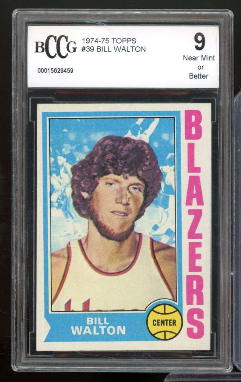 1974-75 Topps #39 Bill Walton Rookie Card BGS BCCG 9 Near Mint+ Image 1