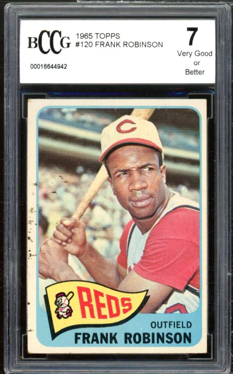 1965 Topps #120 Frank Robinson Card BGS BCCG 7 Very Good+ Image 1