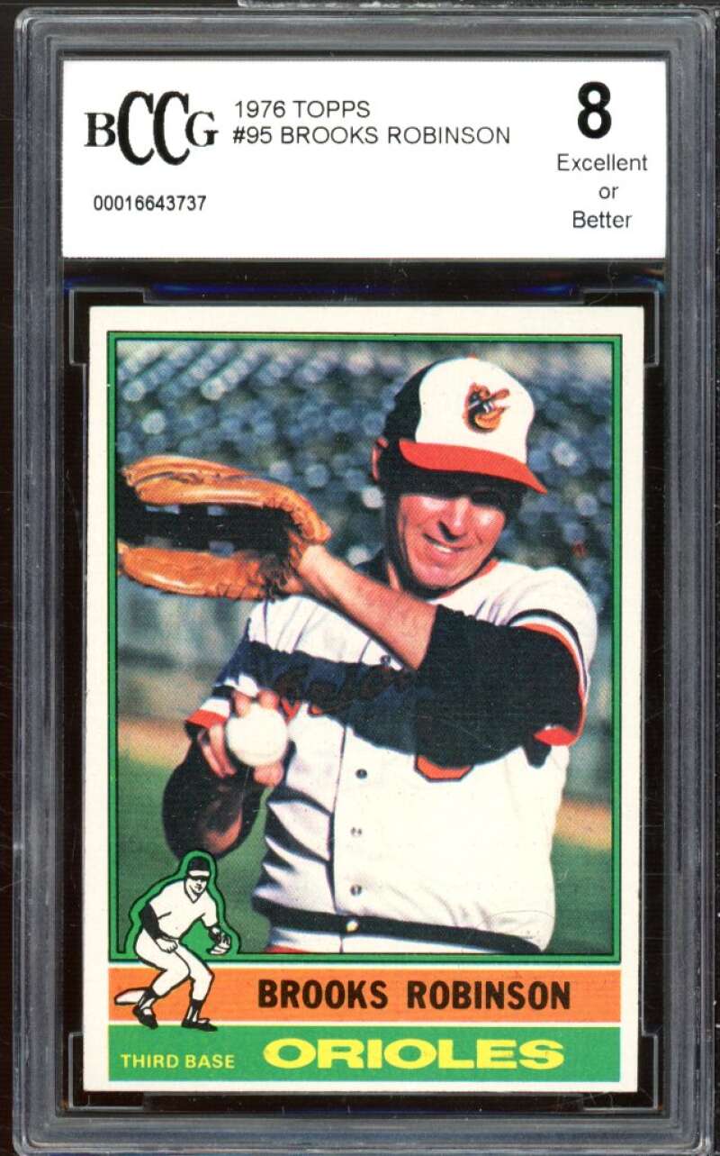 1976 Topps #95 Brooks Robinson Card BGS BCCG 8 Excellent+ Image 1