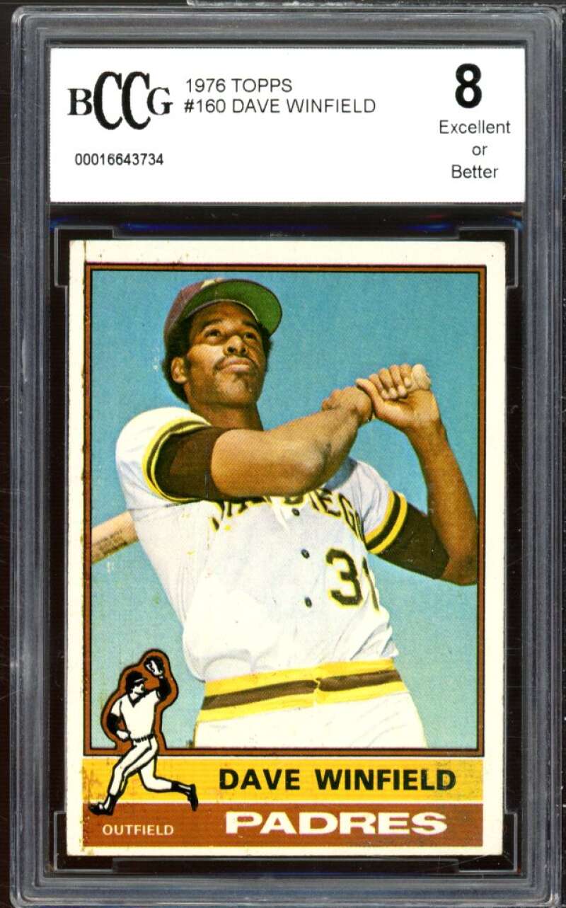 1976 Topps #160 Dave Winfield Card BGS BCCG 8 Excellent+ Image 1