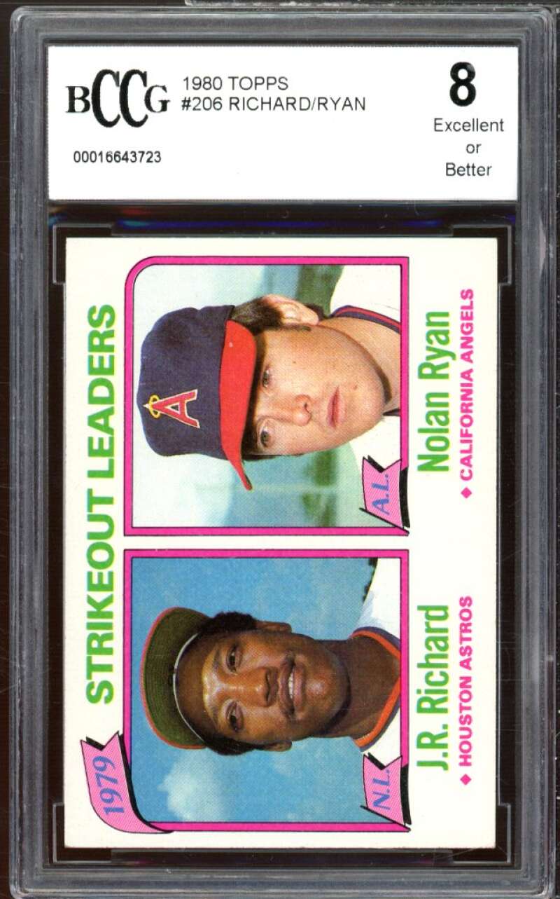 1980 Topps #206 Richard/Ryan Card BGS BCCG 8 Excellent+ Image 1