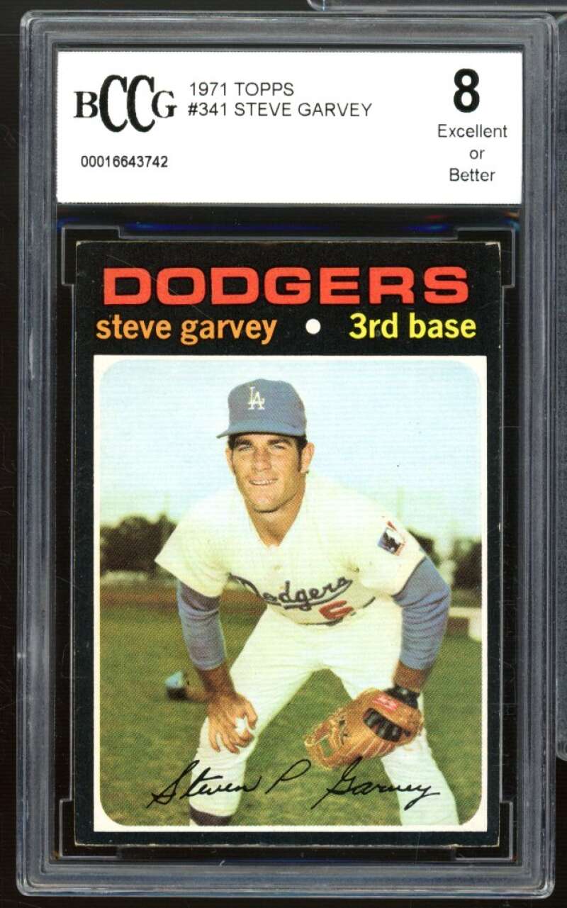 1971 Topps #341 Steve Garvey Rookie Card BGS BCCG 8 Excellent+ Image 1