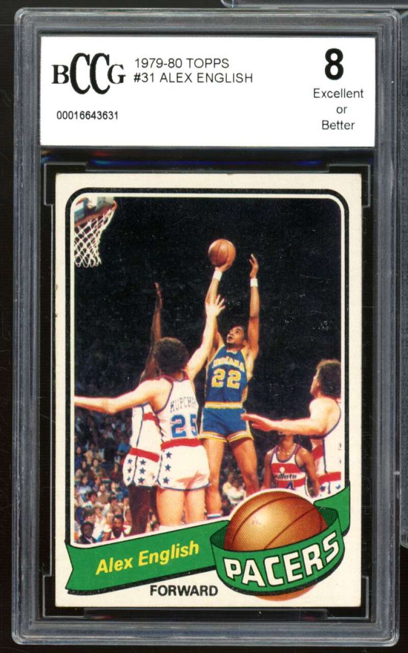 1979-80 Topps #31 Alex English Rookie Card BGS BCCG 8 Excellent+ Image 1