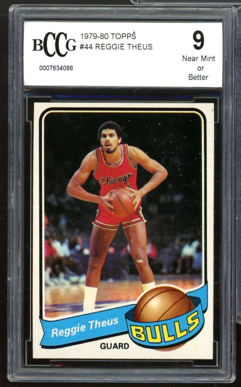 1979-80 Topps #44 Reggie Theus Rookie Card BGS BCCG 9 Near Mint+ Image 1