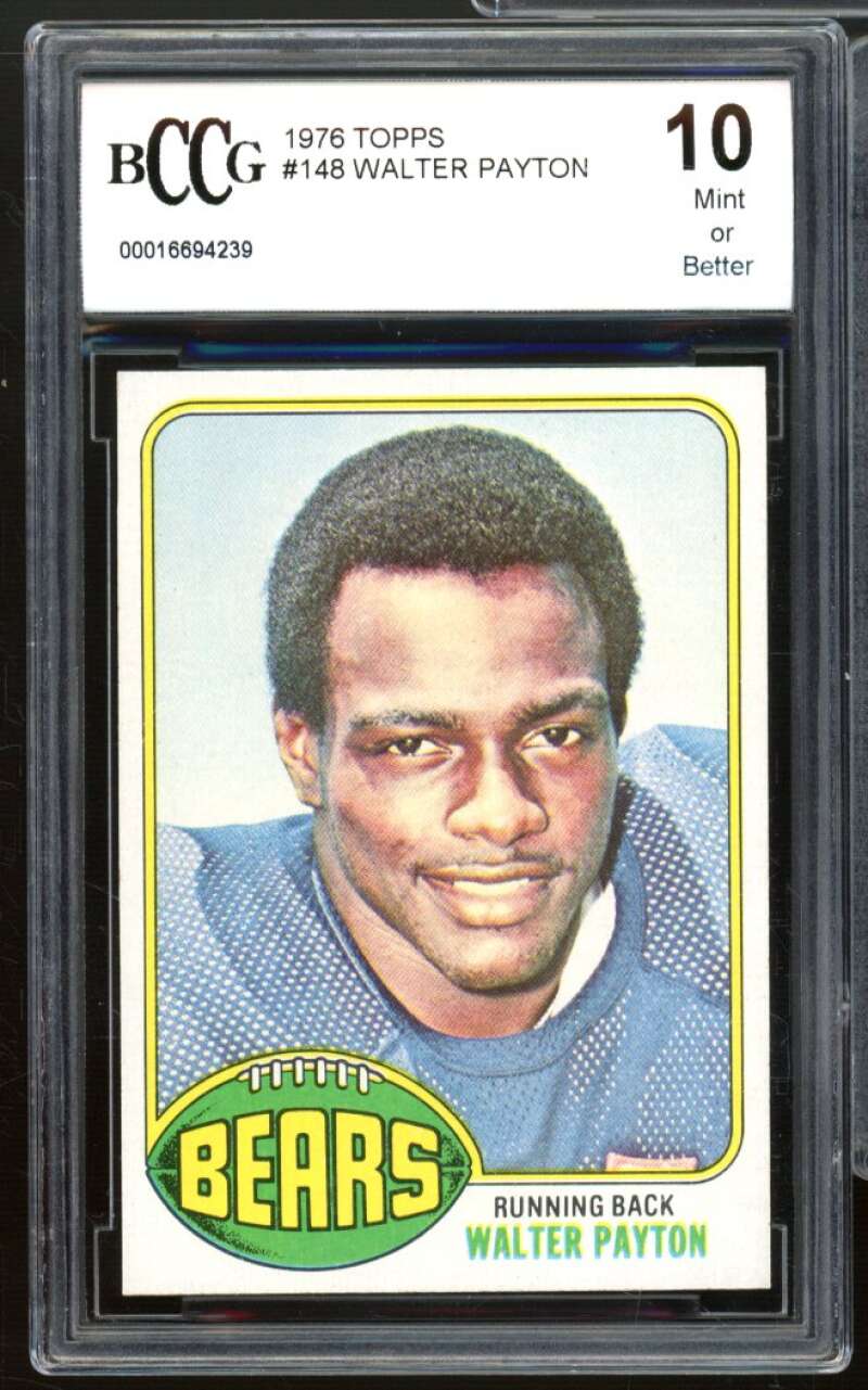 1976 Topps #148 Walter Payton Rookie Card BGS BCCG 10 Mint+ Image 1