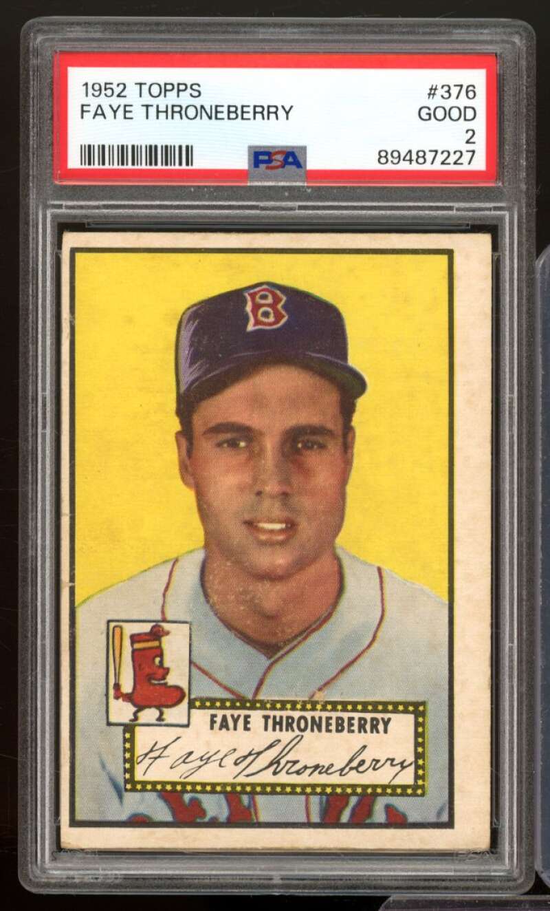 Faye Throneberry Rookie Card 1952 Topps #376 PSA 2 Image 1