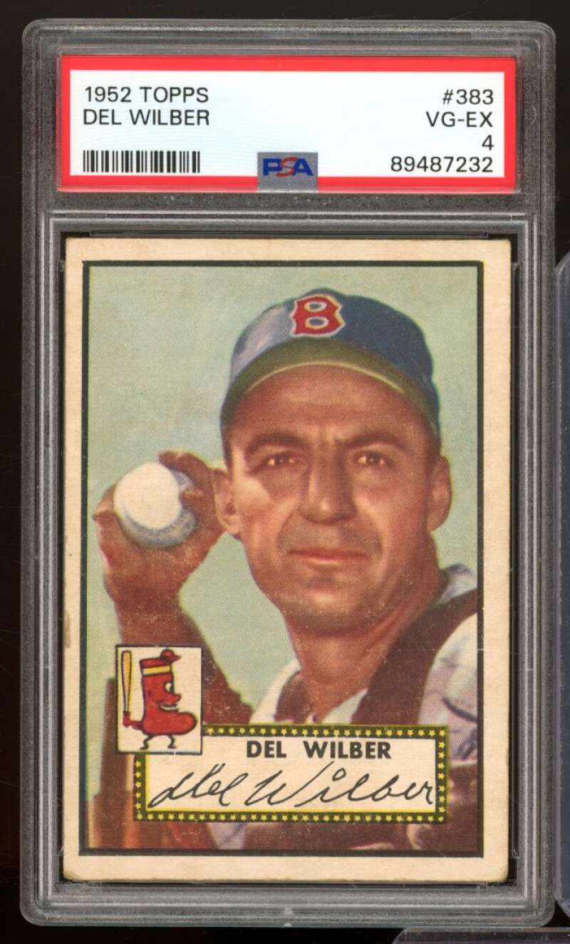 Del Wilber Rookie Card 1952 Topps #383 PSA 4 Image 1