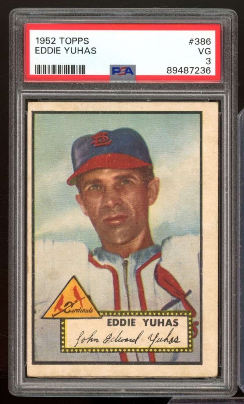 Eddie Yuhas Rookie Card 1952 Topps #386 PSA 3 Image 1