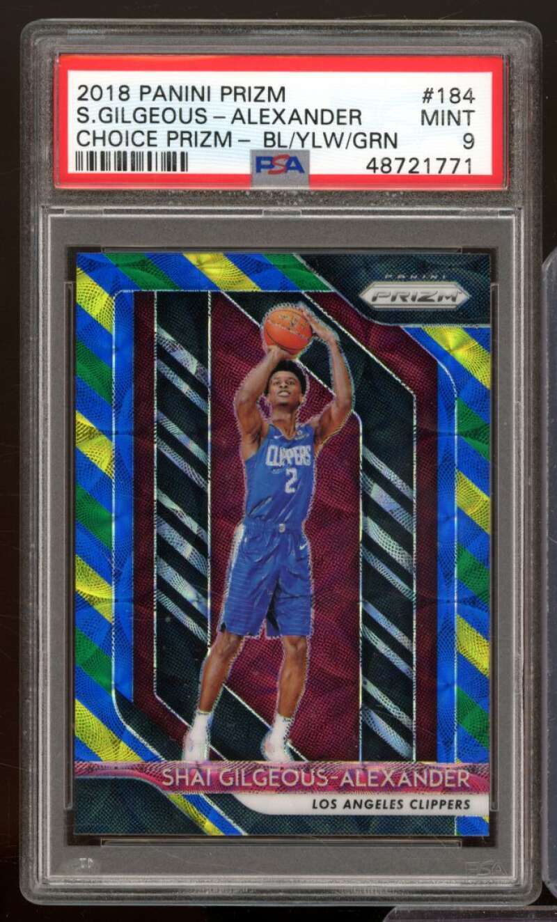 Shai Gilgeous-Alexander Rookie 2018 Panini Prizm Choice Prizm B/Y/G #184 PSA 9 Image 1