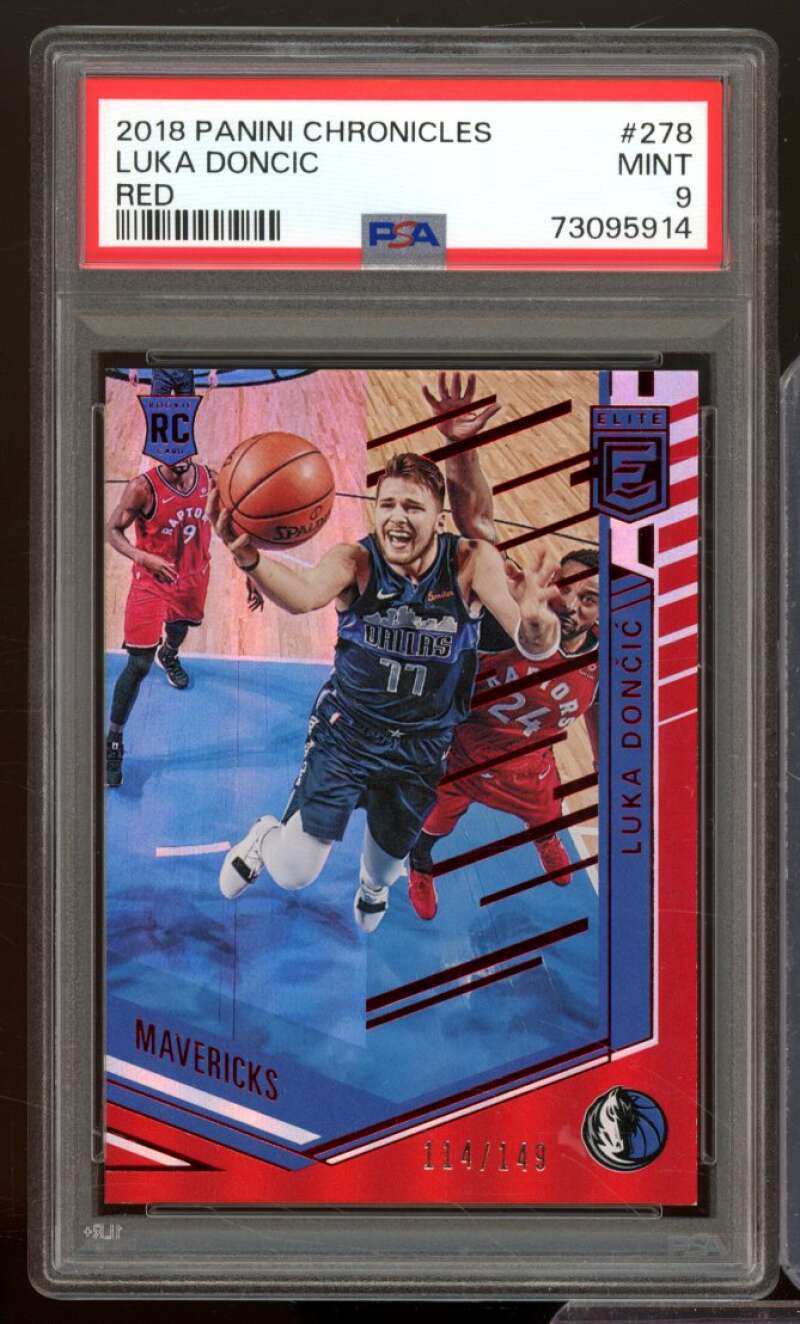 Luka Doncic Rookie Card 2018-19 Panini Chronicles Red #278 PSA 9 Image 1