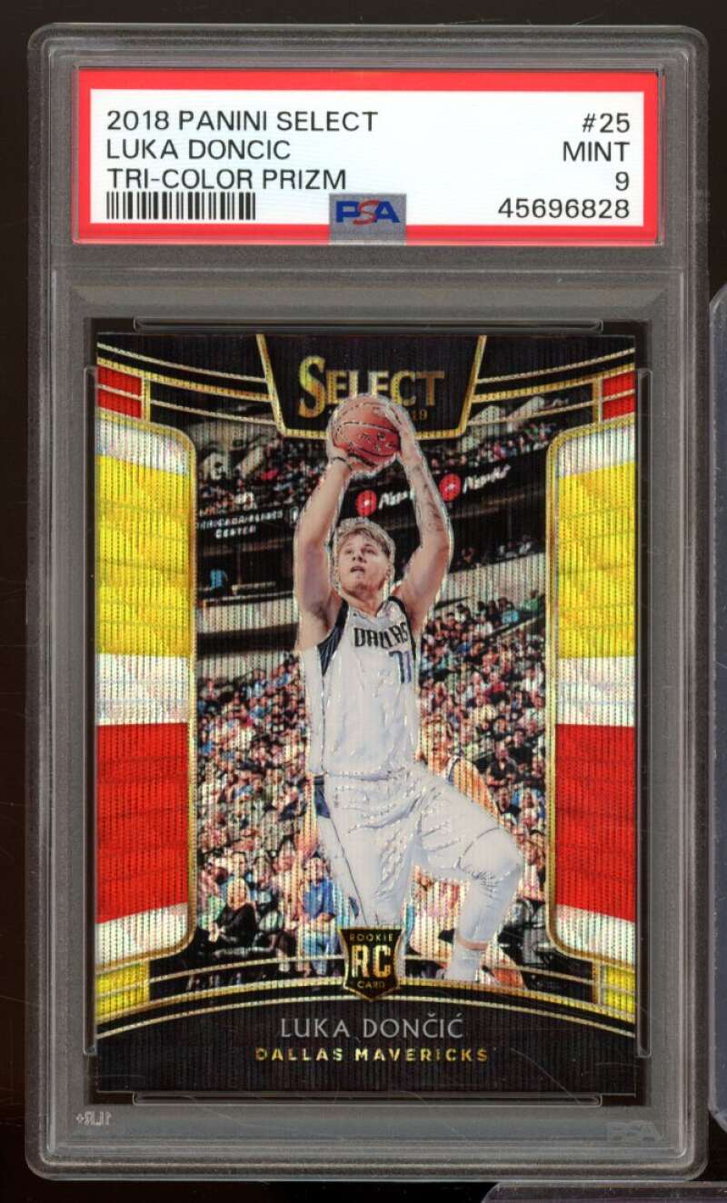 Luka Doncic Rookie Card 2018-19 Panini Select Tri-Color Prizm #25 PSA 9 Image 1