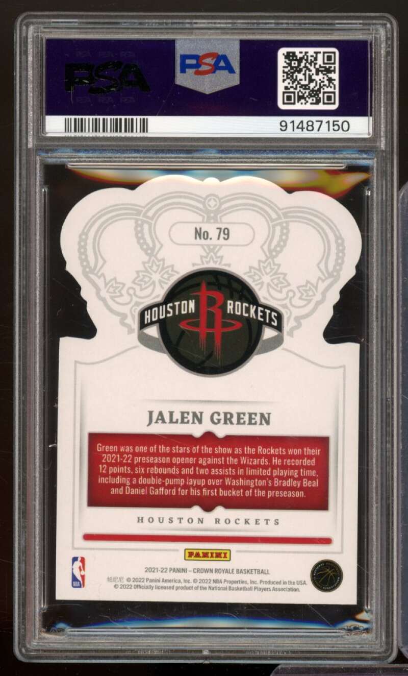 Jalen Green Rookie Card 2021-22 Crown Royale #79 PSA 10 Image 2