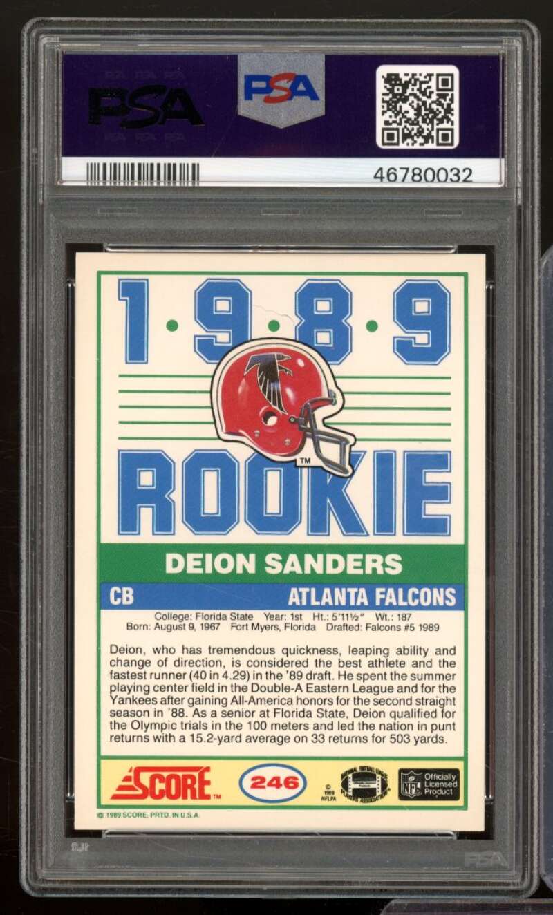 Deion Sanders Rookie Card 1989 Score #246 PSA 10 Image 2