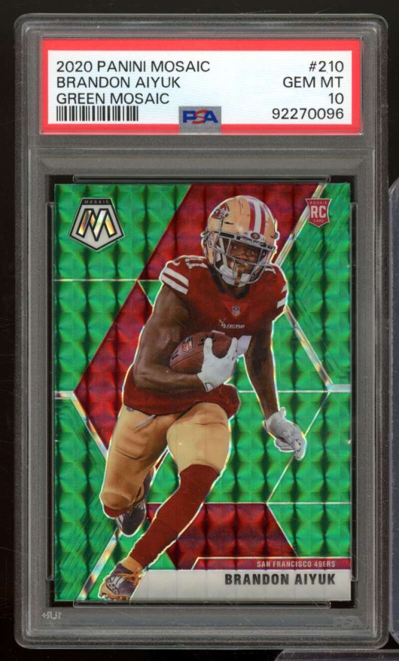 Brandon Aiyuk Rookie Card 2020 Mosaic Green Mosaic #210 PSA 10 Image 1