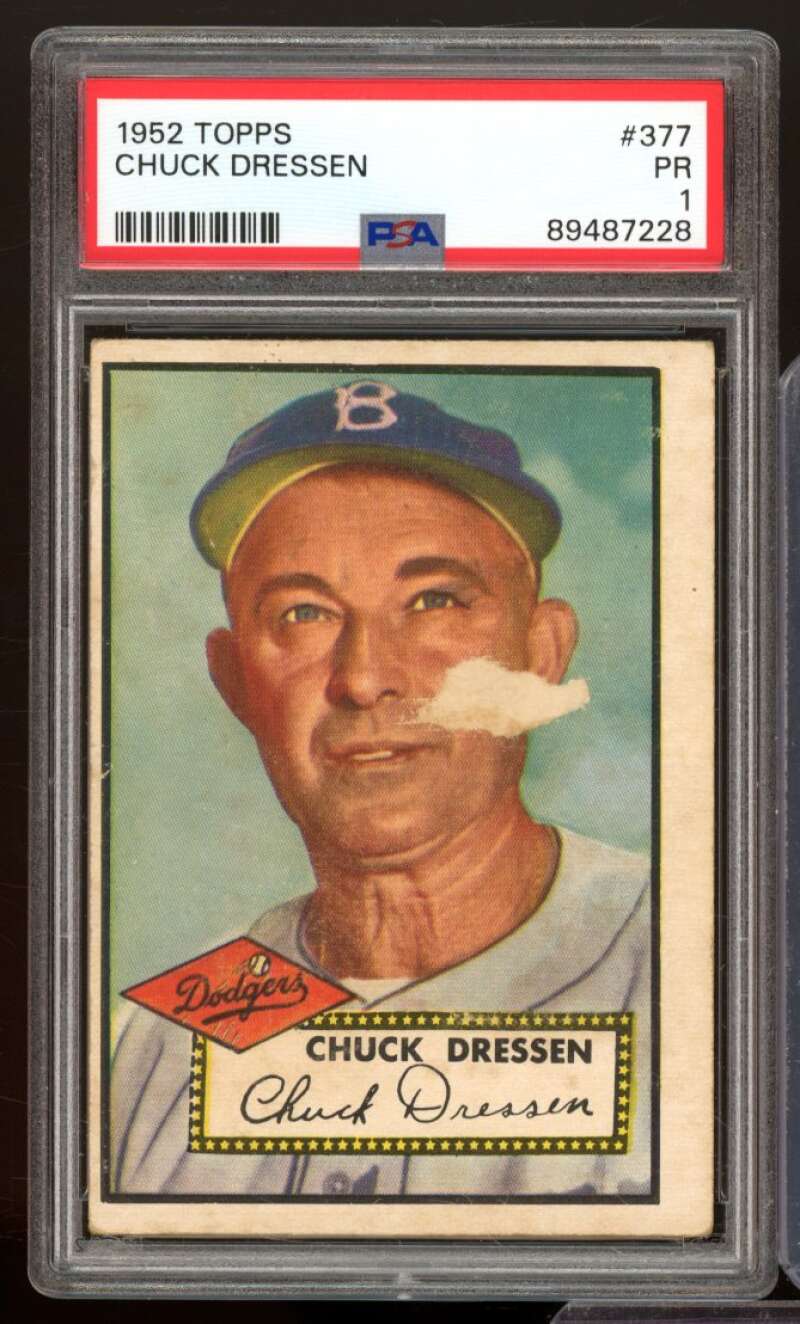 Chuck Dressen Card 1952 Topps #377 PSA 1 Image 1