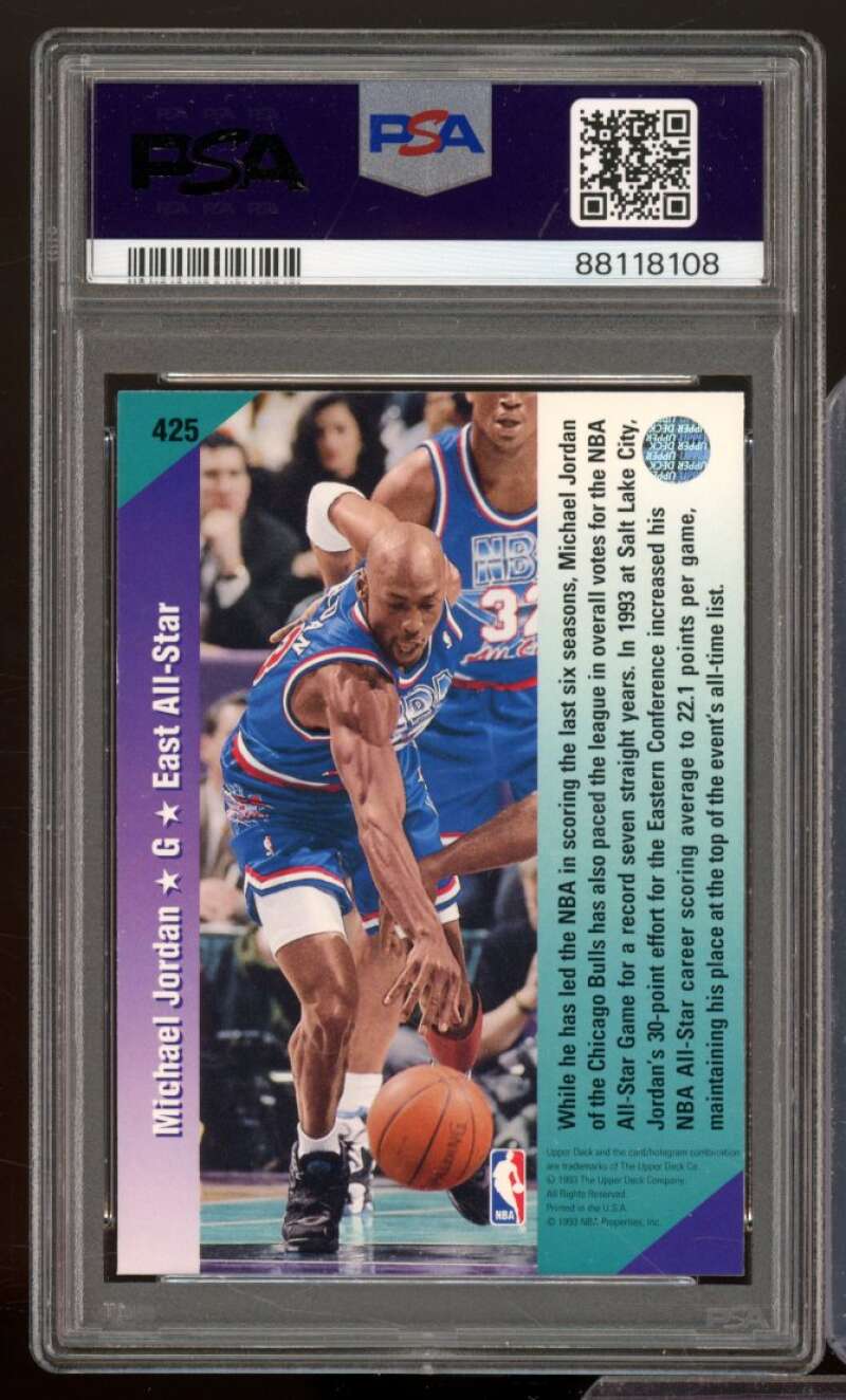 Michael Jordan Card 1992-93 Upper Deck #425 PSA 9 Image 2