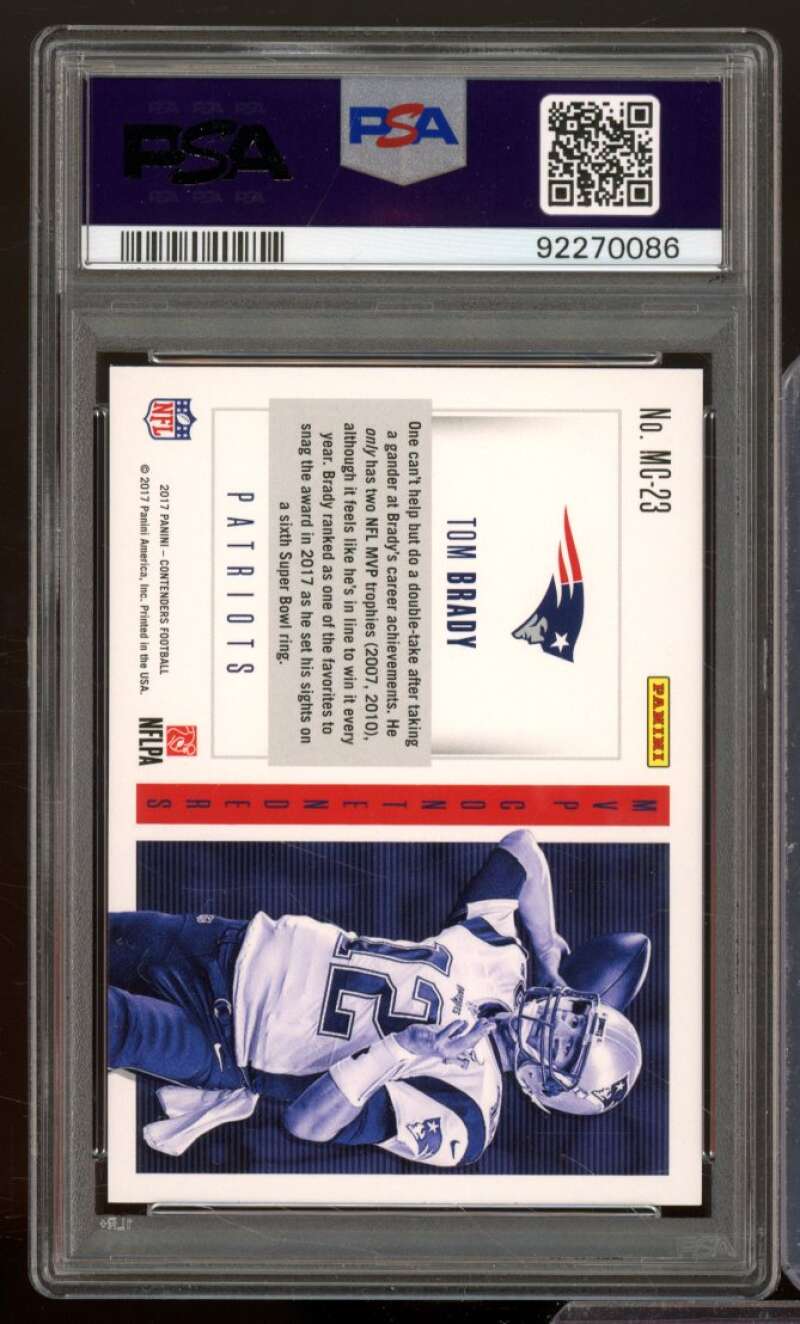 Tom Brady Card 2017 Panini Contenders #MC-23 PSA 10 Image 2