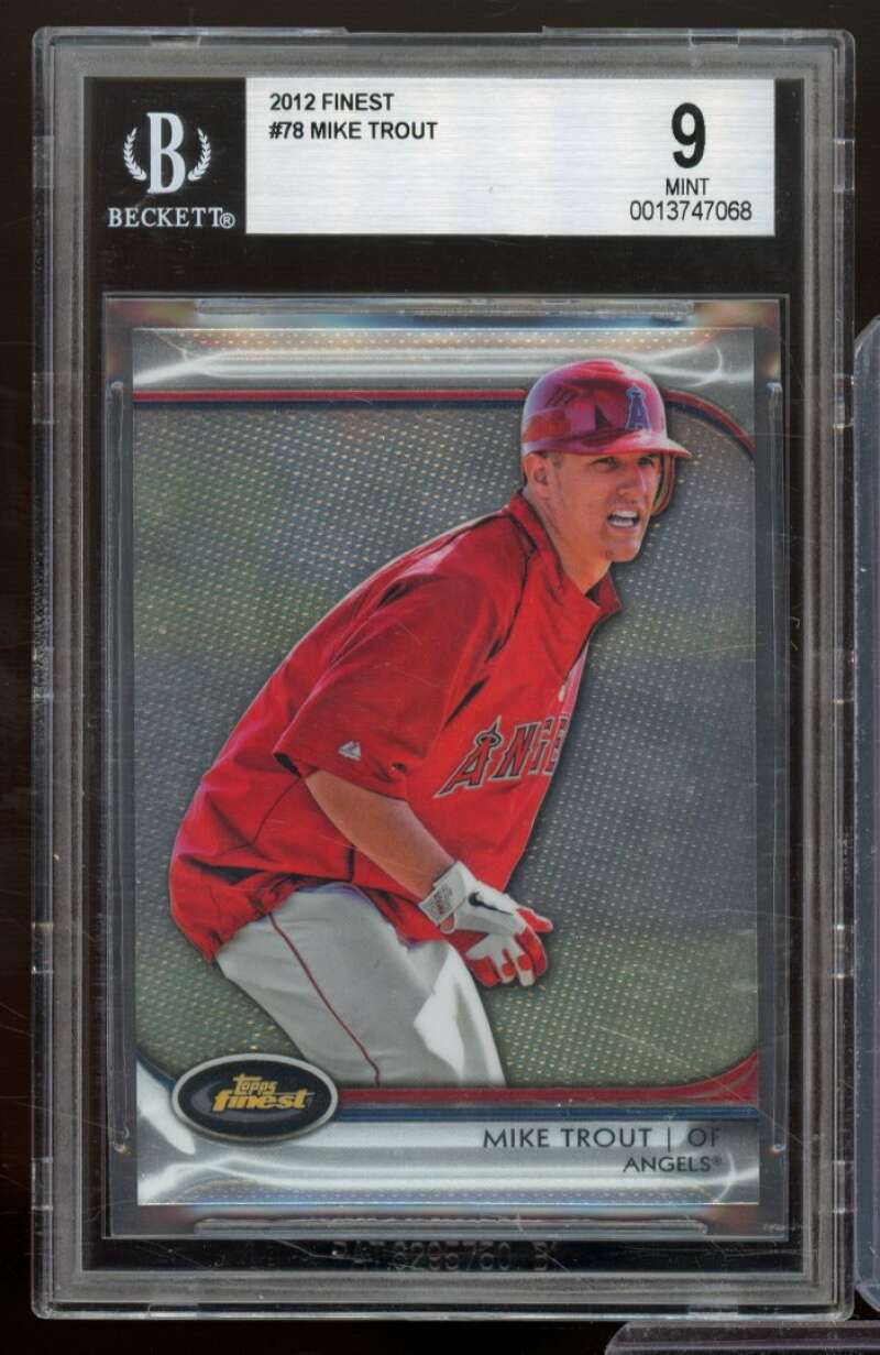 Mike Trout Card 2012 Finest #78 BGS 9 Image 1