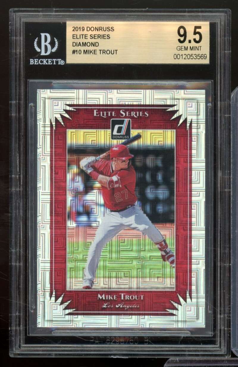 Mike Trout Card 2019 Donruss Elite Series Diamond #10 (pop 1) BGS 9.5 Image 1