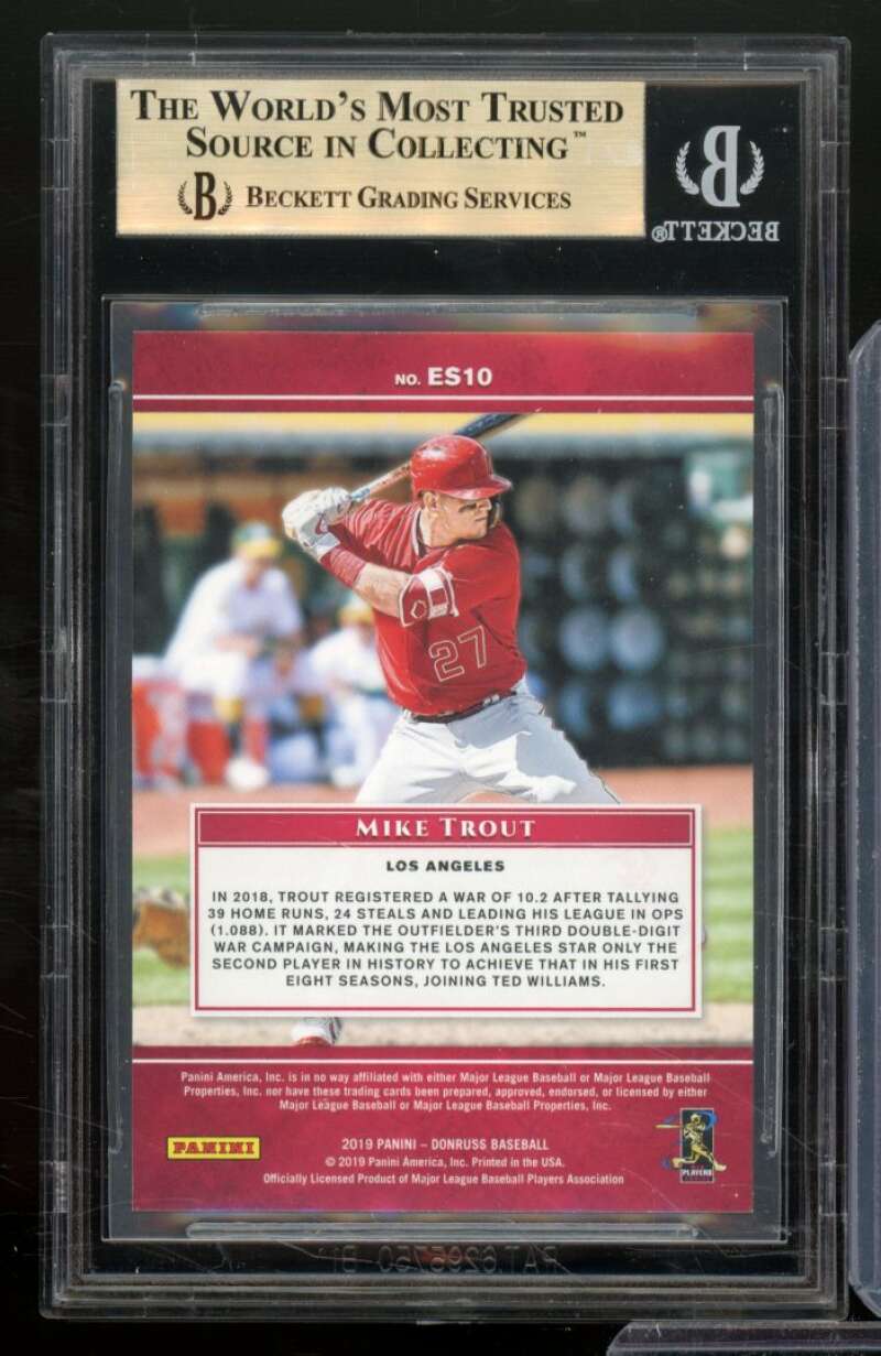 Mike Trout Card 2019 Donruss Elite Series Diamond #10 (pop 1) BGS 9.5 Image 2