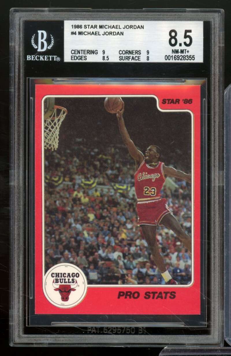 Michael Jordan Rookie Card 1986 Star #4 BGS 8.5 (9 9 8.5 8) Image 1