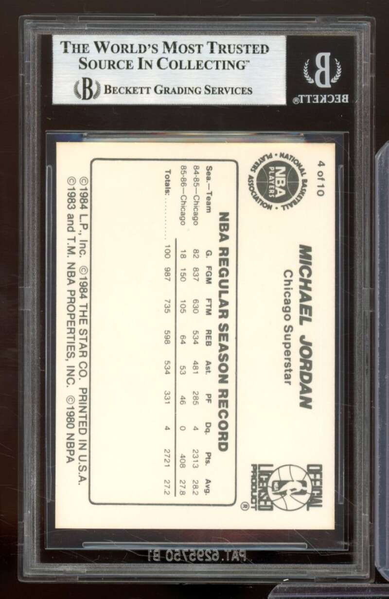 Michael Jordan Rookie Card 1986 Star #4 BGS 8.5 (9 9 8.5 8) Image 2