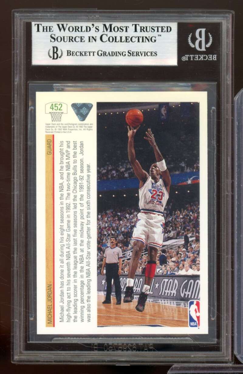 Michael Jordan Card 1991-92 Upper Deck #452 BGS 8.5 Image 2