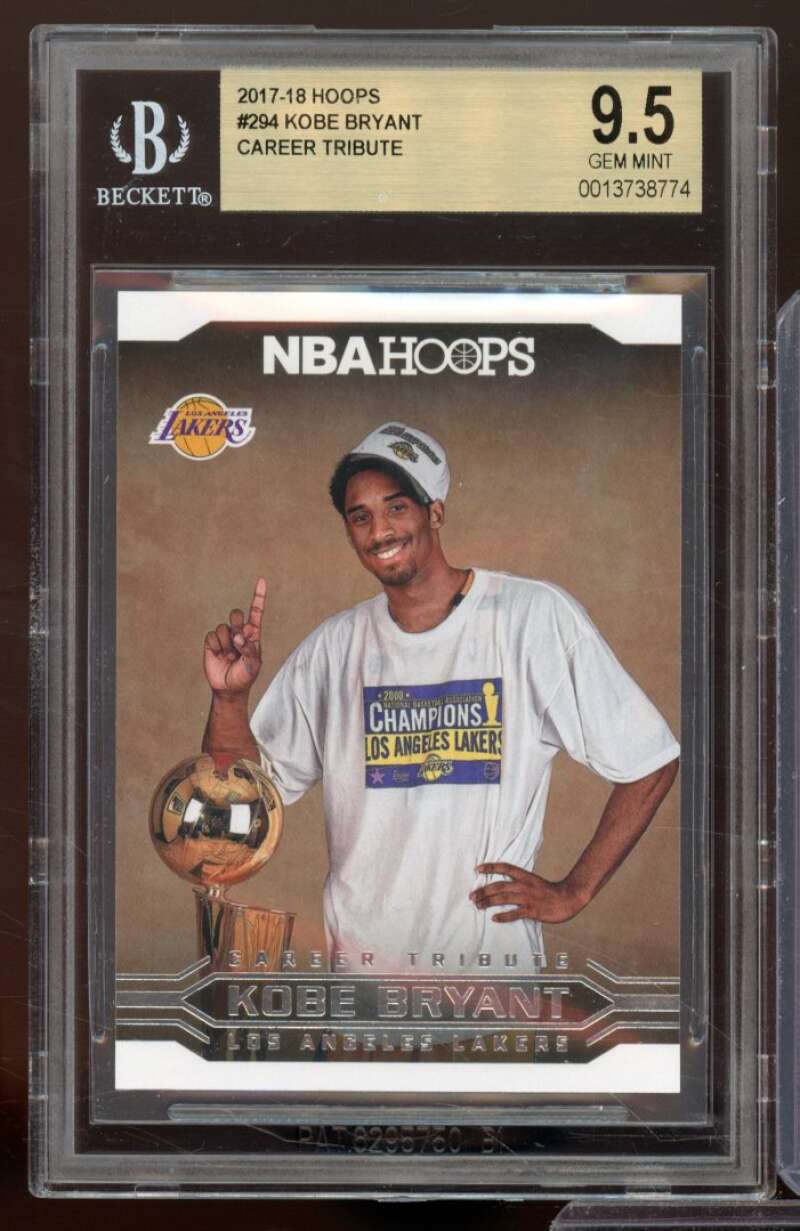 Kobe Bryant Card 2017-18 Hoops Career Tribute #294 BGS 9.5 Image 1