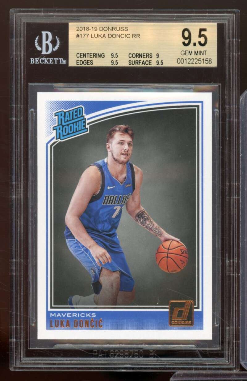 Luka Doncic Rookie Card 2018-19 Donruss #177 BGS 9.5 (9.5 9 9.5 9.5) Image 1