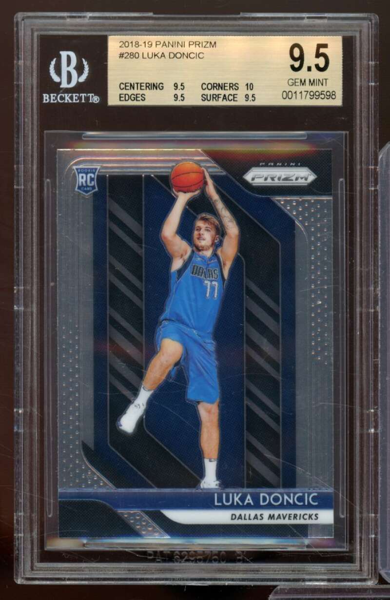 Luka Doncic Rookie Card 2018-19 Panini Prizm #280 BGS 9.5 (9.5 10 9.5 9.5) Image 1