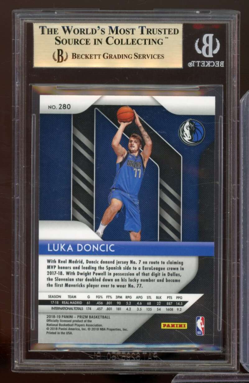 Luka Doncic Rookie Card 2018-19 Panini Prizm #280 BGS 9.5 (9.5 10 9.5 9.5) Image 2