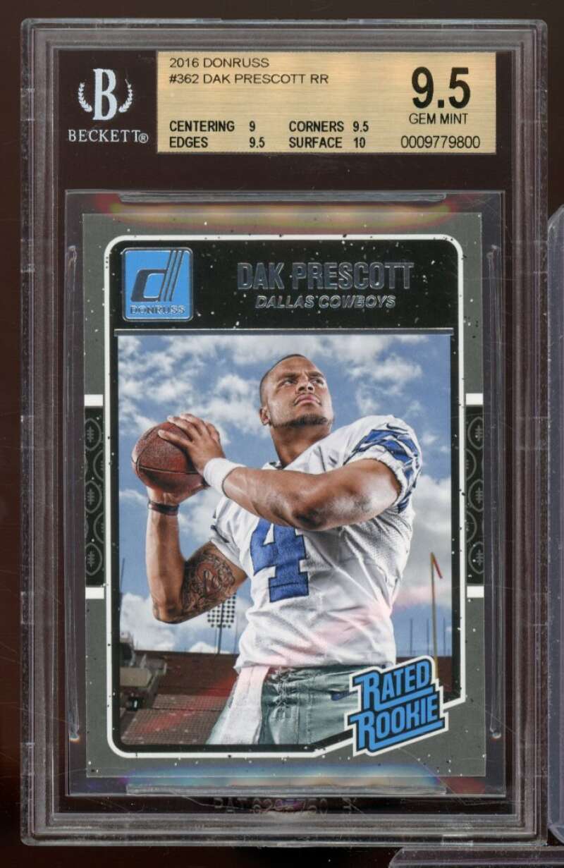 Dak Prescott Rookie Card 2016 Donruss #362 BGS 9.5 (9 9.5 9.5 10) Image 1