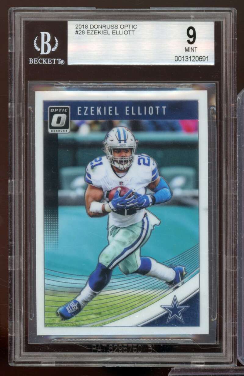 Ezekiel Elliott Card 2018 Donruss Optic #28 BGS 9 Image 1