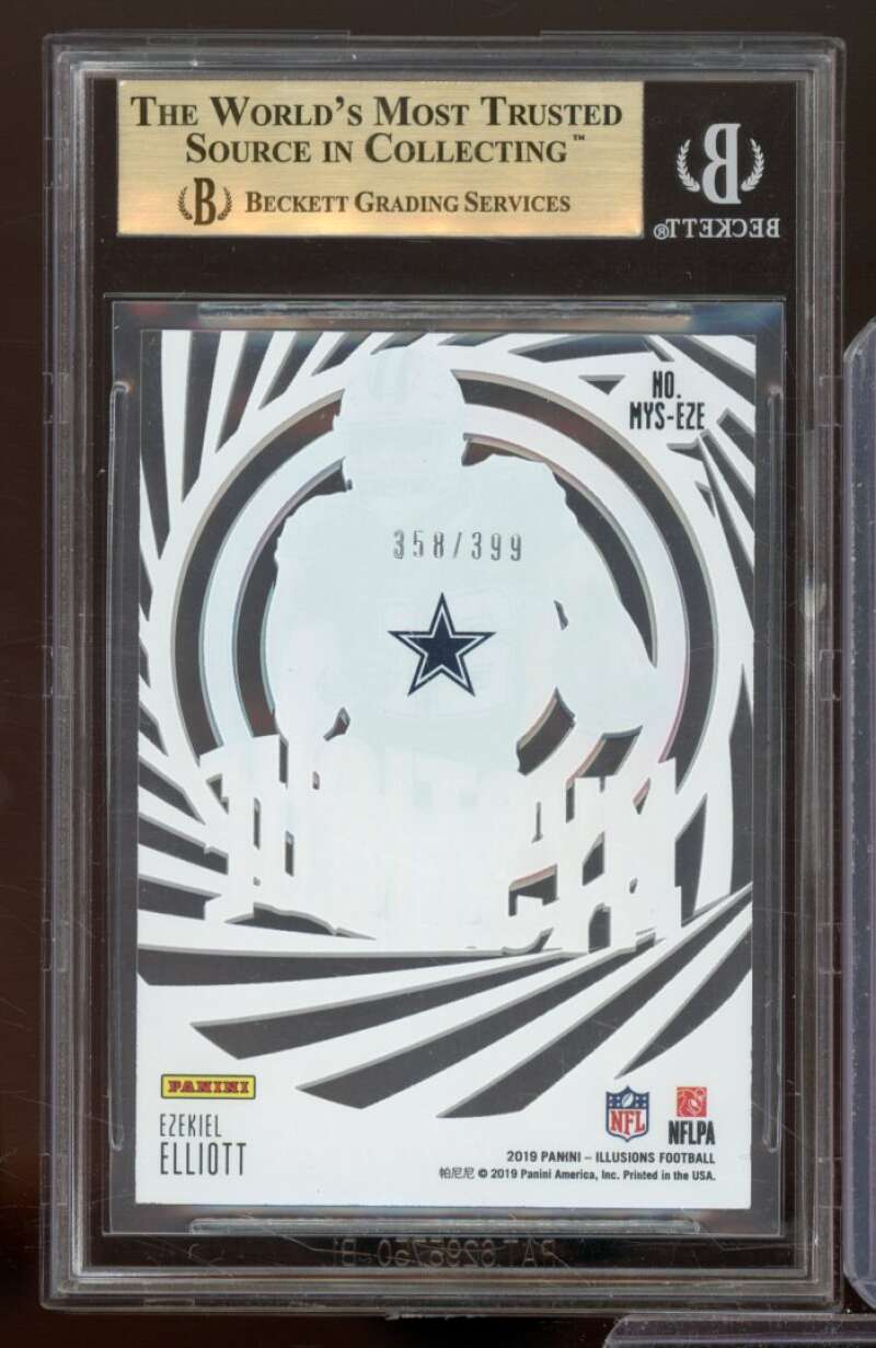 Ezekiel Elliott Card 2019 Panini Illusions Mystique Gold (pop 1) #MYSEE BGS 9.5 Image 2