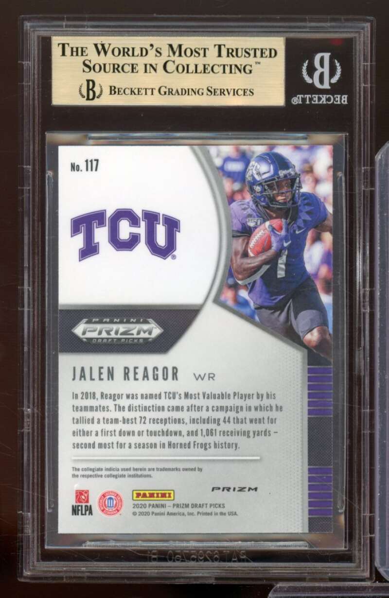 Jalen Reagor Rookie 2020 Panini Prizm Draft Picks Prizms Silver #117 BGS 9.5 Image 2