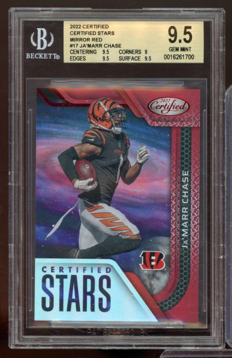 Ja'Marr Chase Card 2022 Certified Certified Stars Mirror Red #17 (pop 2) BGS 9.5 Image 1