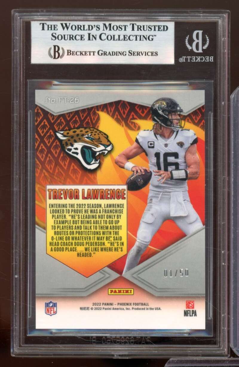 Trevor Lawrence 2022 Panini Phoenix Flame Throwers Bronze (#d 1/50) #26 BGS 8.5 Image 2