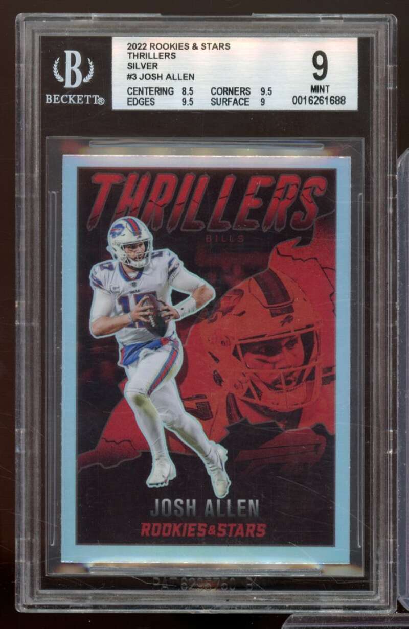 Josh Allen 2022 Rookies Stars Thrillers Silver #3 (pop 1) BGS 9 (8.5 9.5 9.5 9) Image 1