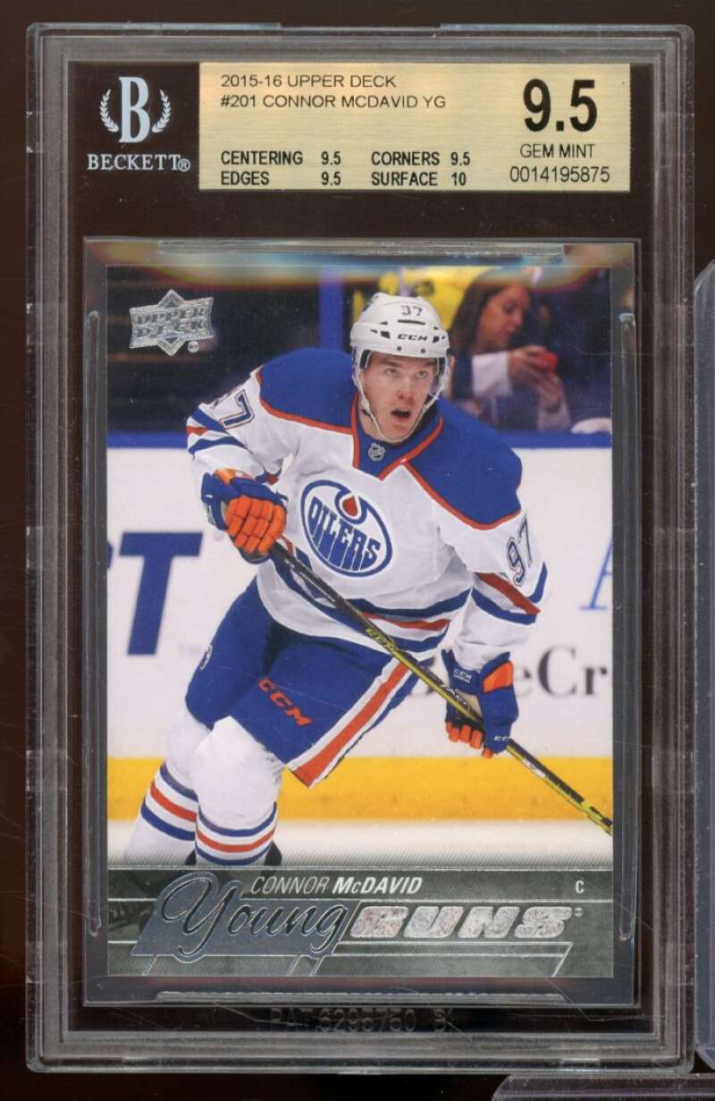 Connor McDavid Rookie Card 2015-16 Upper Deck #201 BGS 9.5 (9.5 9.5 9.5 10) Image 1