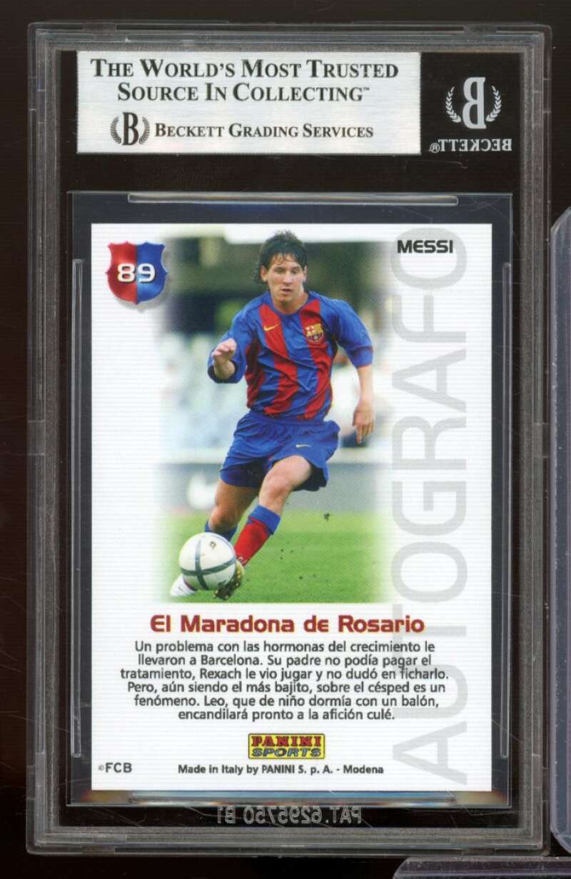 Lionel Messi Card 2004-05 Panini Barca Campeon Spanish #89 BGS 9 (9.5 9 9 8.5) Image 2