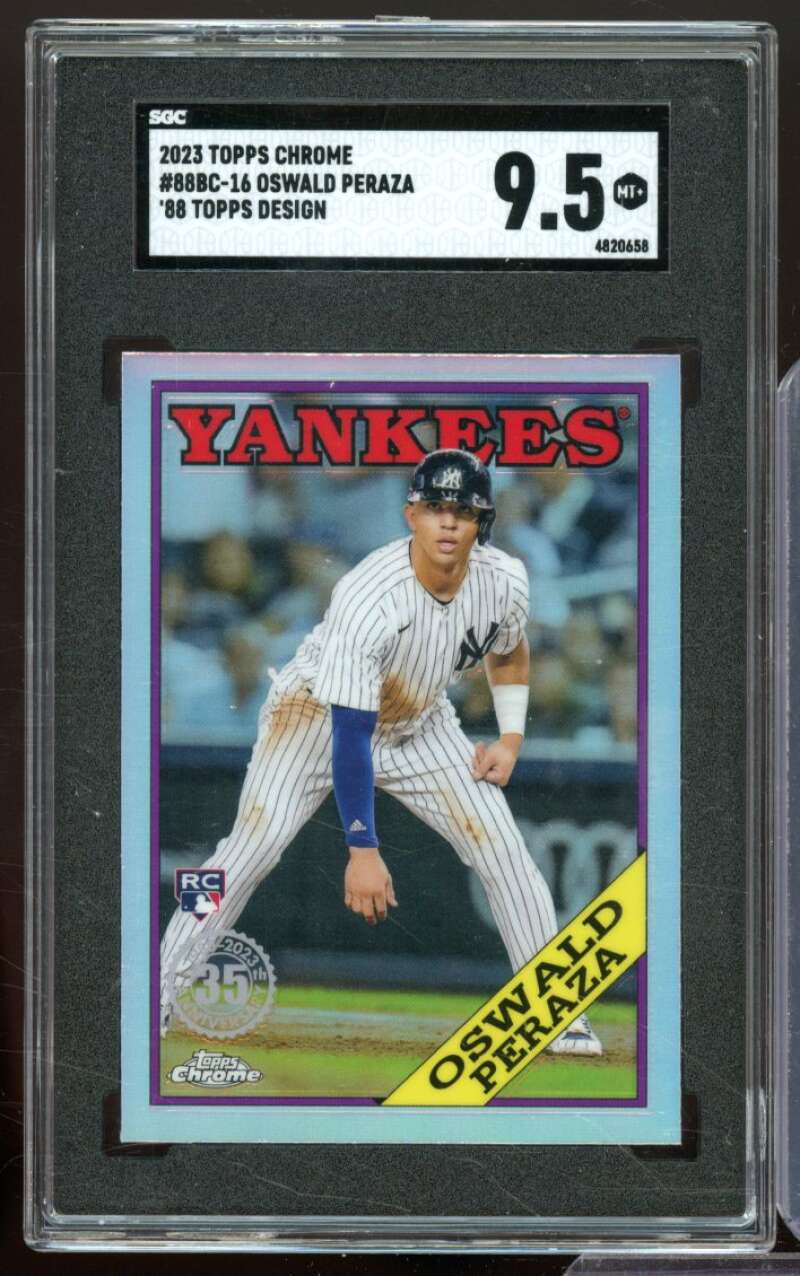 Oswald Peraza Rookie Card 2023 Topps Chrome '88 Topps Design #88BC-16 SGC 9.5 Image 1