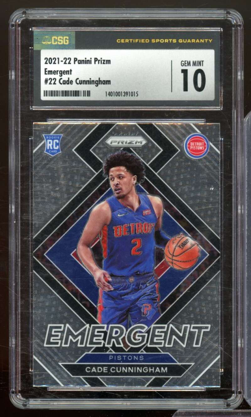 Cade Cunningham Rookie Card 2021-22 Panini Prizm Emergent #22 CGC 10 Image 1